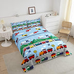 Kids Cartoon Train Comforter Set Vehicles Bedding Set for Boys Children - Image 3