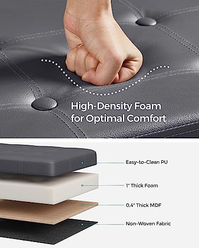 SONGMICS Storage Ottoman Bench, 30 Inches Folding Foot Rest Stool - Image 4