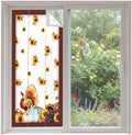 Window Privacy Film Frosted, Thanksgiving Fall Non-Adhesive Static Cling Window Tint, Turkey Sunflowers Pumpkin Brown Striped Insulated Windows Frosted Films for Living Room, 35.4 x 78.7 Inches by Unknown