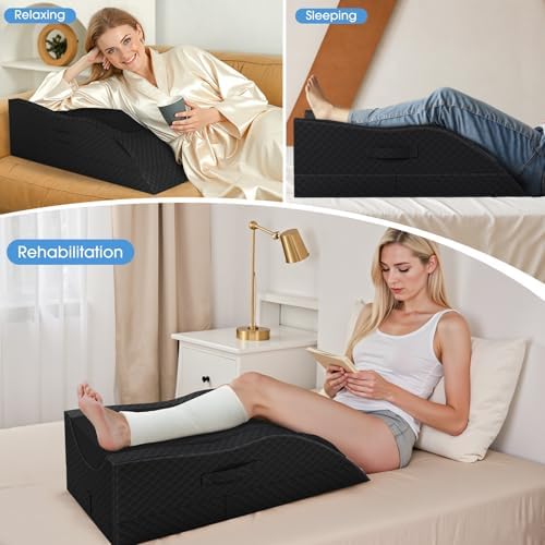 TranquilRelax Leg Elevation Pillows for After Surgery, Full Black - Image 3