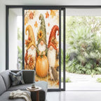 Window Privacy Film Frosted, Fall Pumpkins Non-Adhesive Static Cling Window Tint, Thanksgiving Autumn Gnomes Maple Leaves Insulated Windows Frosted Films for Living Room, 35.4 x 78.7 Inches - Image 2