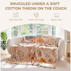 LUTBM Boho Throw Blanket for Bed 60"x80", All Season Cotton Couch Blankets - Image 4