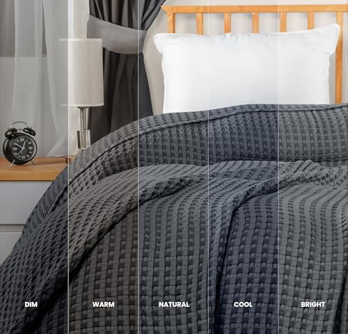 Utopia Bedding 100% Cotton Waffle Blanket Twin Size Charcoal, 90x72 Inch - Image 4