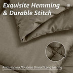 HYLEORY All Season King Size Bed Comforter - Cooling Down Alternative Quilted Duvet Insert with Corner Tabs - Winter Warm - Machine Washable - Taupe - Image 5