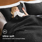 Love's cabin Quilts for Full Bed Black Bedspreads Bedding Set - Lightweight Bedspread Comforter - Coin Pattern Bedding Coverlet for All Season - 3 Pieces (1 Quilt, 2 Pillow Shams) - Image 5
