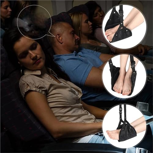 Airplane Foot Hammock 6Pcs Office Pain Relief Foot Hammock Travel Foam Flight Airplane Carry-on Adjustable Pillows Portable Footrest Leg Folding - Image 4