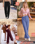 3 Pack Women's Wide Leg Baggy Sweatpants with Pockets - Image 2
