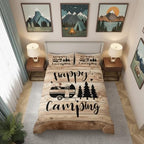Castle Fairy Trailers Camper Decorations Bedding Set King,Happy Camping Kids Duvet Cover,Brown Barn Door 3 Pieces Decorative Bedding Western Farmhouse Comforter Cover,No Comforter - Image 2