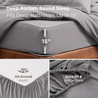 Bedsure Queen Duvet Cover with Fitted Sheet, Double Brushed Bedding, Grey - Image 2