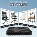 Gel Seat Cushion for Long Sitting - 16.5" x 14.5" x 2.4" (Extra Thick＆Soft) - Image 5