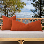 Kevin Textile Outdoor Waterproof 14”x36” Pillow Cover 1 Pack, Dark Orange - Image 5