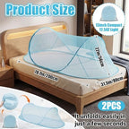 2 Pcs Mosquito Netting for Camping Bed 78 * 31 * 22 Inch, Blue - Image 2