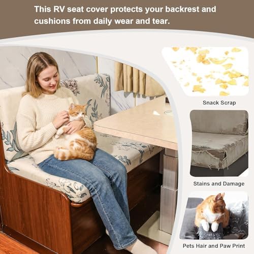 Eco-Ancheng RV Dinette Cushion Covers Seat Covers Camper Cushions Slipcover - Image 6