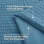 Love's cabin Seersucker Misty Blue Twin Comforter Set, 5-Piece Bed in a Bag - Image 5