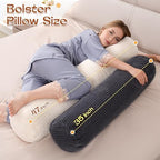 1 MIDDLE ONE Body Pillow for Adults, Long Bolster Pillow for Bed, Decorative Round Roll Hug Pillow with Corduroy Cover(Black, 35x7.87 Inch) - Image 2