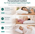 Nuzzle Neck Pillow Adjustable King Size Set of 2,Soft Luxury Hotel Feel - Image 3