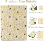 Realistic Bee and Daisy Throw Blanket, Lightweight Warm Watercolor White Flowers Flannel Blanket, Home Decor and Gifts, Soft Cozy Blankets for Women Girls, 50"x60" for Bed Couch Travel - Image 3