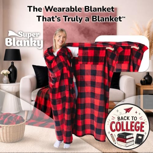 Super Blanky Wearable Blankets for Women & Men, Dorm Room Essentials, Gift for Her, Gifts for Women, Wife Birthday Gift Ideas - Image 3