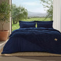Bedsure 2-in-1 Comforter Set with Detachable Fleece Blanket, Navy Blue Full by BEDSURE
