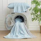 Cozy Bliss Cooling Comforter for Hot Sleepers Queen Size, Gray Blue - Image 5