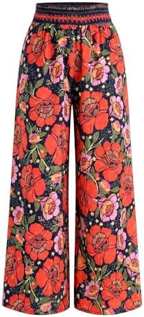 BTFBM Floral Summer Wide Leg Pants Woman 2026 by BTFBM