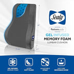 Sealy High Back Memory Foam Lumbar Support Pillow for Office Chair or Gaming Chair, Orthopedic Back Pillow for Car Seat, Gray - Image 5