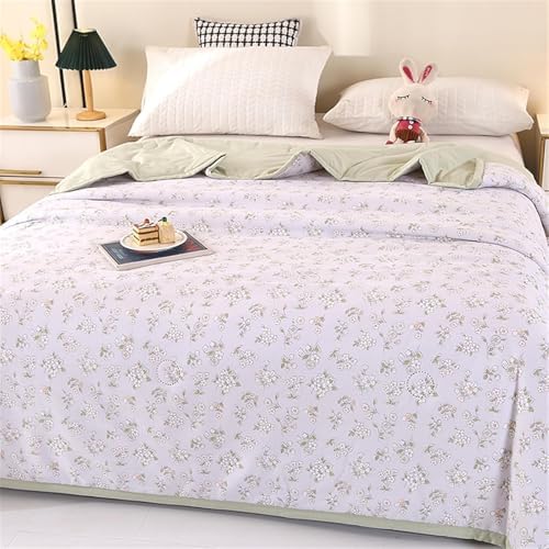 Coverless Duvet Single Double King Size, Reversible Summer Quilted Duvet Cosy and Lightweight Quilt Breathable Bedspreads Quilted Throw for Beds,Green,180 * 200cm - Image 2