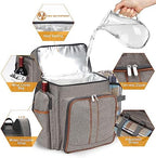 Picnic Backpack for 4, Insulated Cooler Bag with Blanket, BrushedKhaki - Image 3