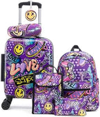 16’’ Kid’s Luggage Set with Spinner Wheels, Hardside with Suitcases,6 Piece by Rosamo