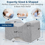 5 STARS UNITED Large Knee Pillow for Side Sleepers - Hip Pain Relief, Memory Foam Leg Cushion for Side Sleeping - Between Legs Pillow for Sciatica & Lower Back Pain, Arctic Gray - Image 5