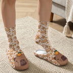 Womens Fuzzy Slipper with Socks Warm Cozy House Slipper and Socks Set Plush Winter Shoes for Indoor - Image 3