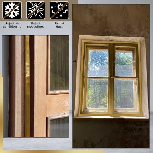 Zonon 2 Pcs 45/64" W x 3' L Spring Bronze Weather Stripping Metal Brass Weather Strip Copper Weatherstripping for Exterior Old Door or Window Seal with Mounting Nails(V Shape) - Image 5