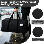 2-Pack Rolling Duffle Bag with Wheels, 92L Foldable Extra Large Moving Bags - Image 5