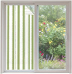 Window Privacy Film Frosted, Sage Green Striped Non-Adhesive Static Cling Window Tint, Farmhouse Vertical Stripes Geometric Insulated Windows Frosted Films for Living Room, 35.4 x 78.7 Inches by Unknown