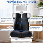 Lumbar Support Pillow for Office Chair,Seat Cushion with Back Support,Office Chair Cushion for Tailbone Pain,Sciatica and Hemorrhoid Relief (Black) - Image 2
