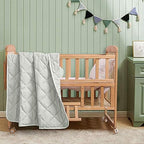 FLXXIE 43x60 Inches Down Alternative Toddler Comforter, Light Grey - Image 4