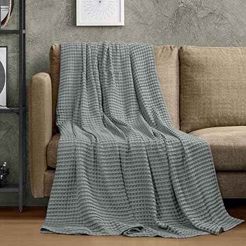 Utopia Bedding 100% Cotton Waffle Blanket King Size Cool Grey, 90x108 Inch - Image 4