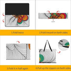 Large Foldable Picnic Blanket Abstract Print Black White 78.7x78.7 Inch - Image 4