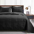 Love's cabin Quilts for Full Bed Black Bedspreads Bedding Set - Lightweight Bedspread Comforter - Coin Pattern Bedding Coverlet for All Season - 3 Pieces (1 Quilt, 2 Pillow Shams) by Lovescabin