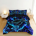 HOSIMA Neon Galaxy Sea Turtle Comforter King for Boys with 2 Pillowcases. by HOSIMA