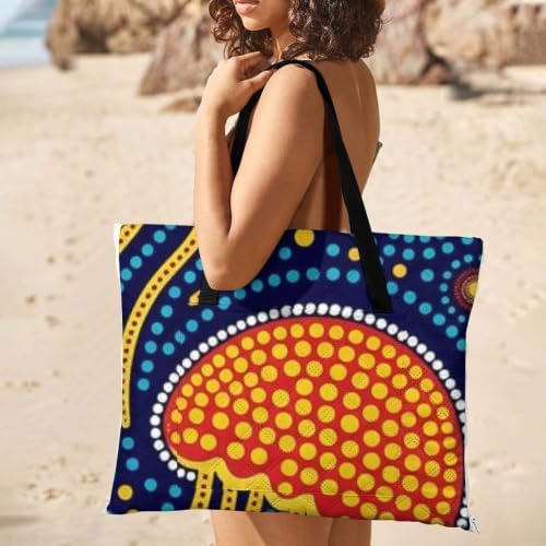 Zipper Foldable Picnic Blanket Jellyfish Orange Yellow 78.7x78.7 Inch - Image 2