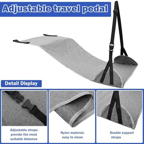Portable Airplane Foot Rest Hammock Speed Train Bus Car Adjustable Footrest Hanger Travel Sleep Office for Airplane, Office, Under Desk, Car - Image 4