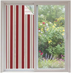 Window Privacy Film Frosted, Red Brown Striped Non-Adhesive Static Cling Window Tint, Modern Farmhouse Vertical Stripes Insulated Windows Frosted Films for Living Room, 35.4 x 78.7 Inches by Unknown