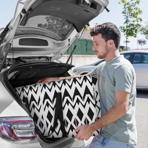 Moving Bags Heavy Duty Storage Bags for Clothes Moving Supplies Packing Bags for Moving Traveling Black White Geometric - Image 5