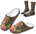Fuzzy Slipper and Socks Set for Women Silent Sole Fuzzy Slipper by Baxinh
