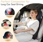 FLORICH Lumbar Support with Car Headrest Pillow 2-in-1 Memory Foam Car Seat Headrest & Lumbar Cushion Ergonomic Back Support Pillow Seat Cushion for Car Seat Driving Neck Back Pain Relief, Black - Image 4