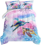 HOSIMA Sea Turtle Bedding,Coastal Beach Themed Comforters Queen Size for Kids Teen Girls Boys Room Decor, Toddler Bedding Set,Mandala Turtle Comforter with 2 Pillowcases. by HOSIMA
