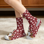 Christmas Fuzzy Slipper with Socks for Women Men Warm House Slipper and Socks Cozy Fuzzy Slippers for Indoor - Image 2