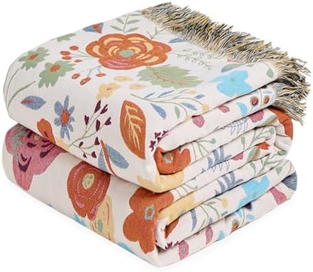 LUTBM Boho Throw Blanket for Bed 60"x80", All Season Cotton Couch Blankets by LUTBMFindYourFreeSpiritatHome