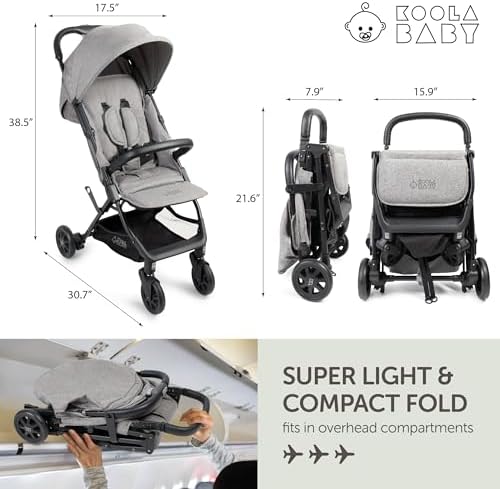 Lightweight Travel Stroller for Baby & Toddlers - Easy Fold & Compact Stroller with Canopy, Storage Basket, Multi-Position Recline & Convenient One-Hand Fold (Grey) - Image 4